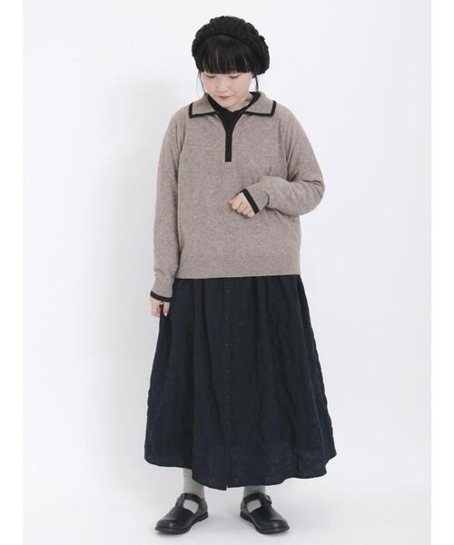 Samansa Mos2(サマンサ モスモス)の「◎ハーフジップニットトップス(ニット/セーター・レディース・ネイビー/ベージュ/グリーン/グレー・F)」の16枚目の写真