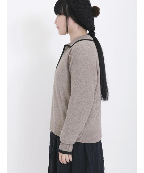 Samansa Mos2(サマンサ モスモス)の「◎ハーフジップニットトップス(ニット/セーター・レディース・ネイビー/ベージュ/グリーン/グレー・F)」の19枚目の写真