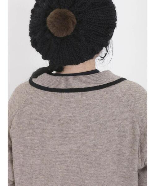 Samansa Mos2(サマンサ モスモス)の「◎ハーフジップニットトップス(ニット/セーター・レディース・ネイビー/ベージュ/グリーン/グレー・F)」の21枚目の写真