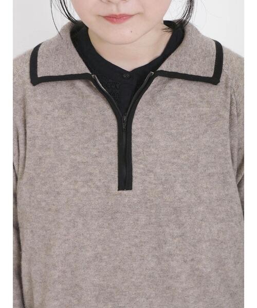 Samansa Mos2(サマンサ モスモス)の「◎ハーフジップニットトップス(ニット/セーター・レディース・ネイビー/ベージュ/グリーン/グレー・F)」の22枚目の写真
