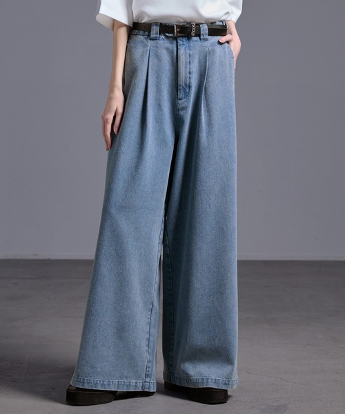 Loose/ルース（ルース）の「ヴィンテージ ワイドバギーデニムパンツ【セットアップ対応】（デニムパンツ・メンズ・サックスブルー/グレー/ダークブルー/ブラック・L/M/S/XS）」の12枚目の写真