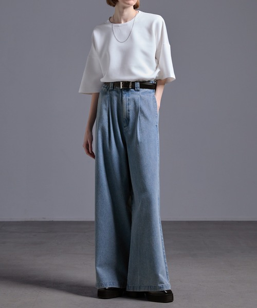 Loose/ルース（ルース）の「ヴィンテージ ワイドバギーデニムパンツ【セットアップ対応】（デニムパンツ・メンズ・サックスブルー/グレー/ダークブルー/ブラック・L/M/S/XS）」の6枚目の写真