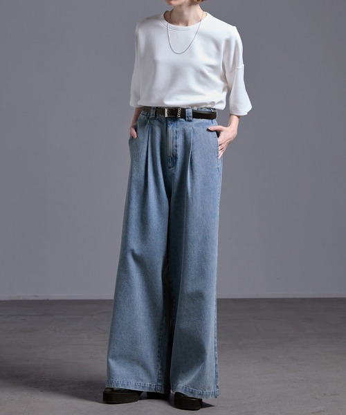 Loose/ルース（ルース）の「ヴィンテージ ワイドバギーデニムパンツ【セットアップ対応】（デニムパンツ・メンズ・サックスブルー/グレー/ダークブルー/ブラック・L/M/S/XS）」の7枚目の写真