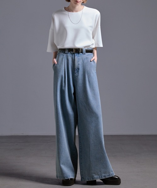 Loose/ルース（ルース）の「ヴィンテージ ワイドバギーデニムパンツ【セットアップ対応】（デニムパンツ・メンズ・サックスブルー/グレー/ダークブルー/ブラック・L/M/S/XS）」の11枚目の写真