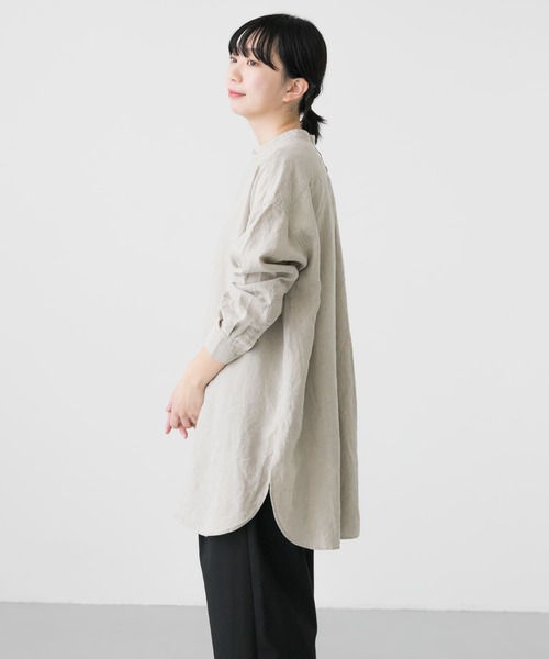 かぐれ（カグレ）の「リネンチュニックシャツ（Tシャツ/カットソー