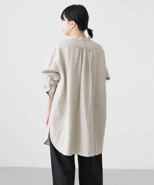 かぐれ（カグレ）の「リネンチュニックシャツ（Tシャツ/カットソー