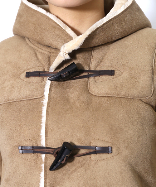 X-girl（エックスガール）の「FAUX SHEARLING DUFFLE COAT（ダッフルコート・レディース・ベージュ/ネイビー・2/1）」の10枚目の写真