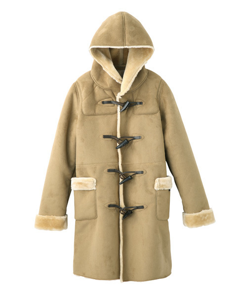 X-girl（エックスガール）の「FAUX SHEARLING DUFFLE COAT（ダッフルコート・レディース・ベージュ/ネイビー・2/1）」の5枚目の写真