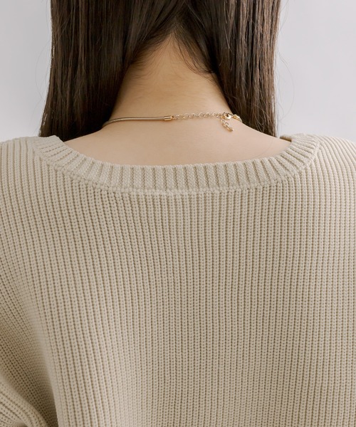 mline（エムライン）の「[mline]袖ロゴカーディガン（カーディガン/ボレロ・レディース・ベージュ/ピンク/チャコールグレー/ブルー・FREE）」の17枚目の写真