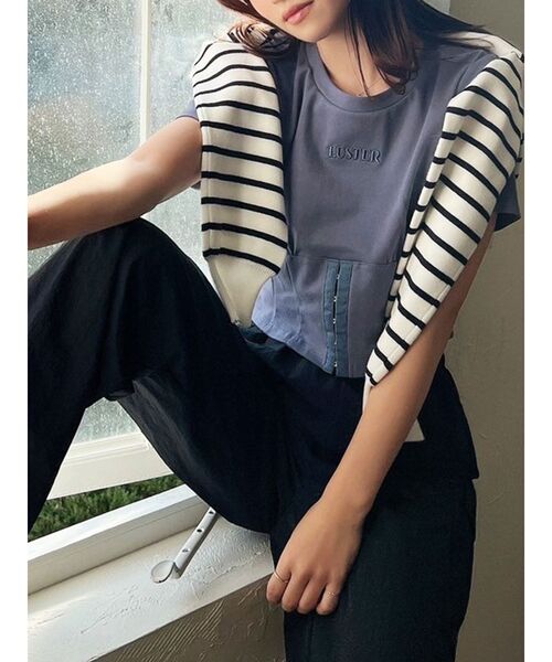 RESEXXY(リゼクシー)の「コルセットTシャツ(Tシャツ/カットソー・レディース・ブラック/ホワイト/ブルー・FREE)」の3枚目の写真