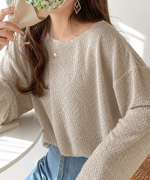 classicalelf（クラシカルエルフ）の「大人の上品シルエット。シャーリング長袖Tシャツ（Tシャツ/カットソー・レディース・ブラック/グレイッシュベージュ/アイボリー・LARGE/MEDIUM/SMALL/X-LARGE）」の11枚目の写真