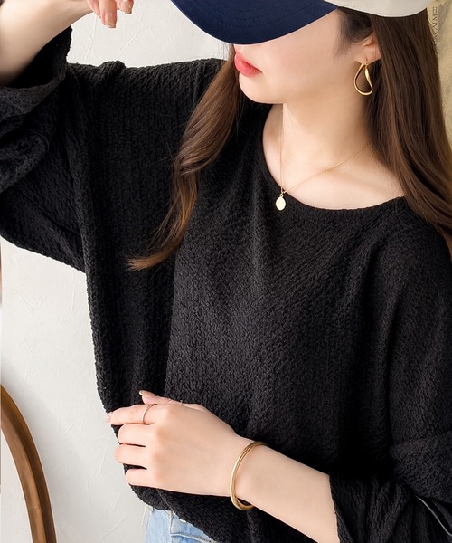 classicalelf（クラシカルエルフ）の「大人の上品シルエット。シャーリング長袖Tシャツ（Tシャツ/カットソー・レディース・ブラック/グレイッシュベージュ/アイボリー・LARGE/MEDIUM/SMALL/X-LARGE）」の19枚目の写真