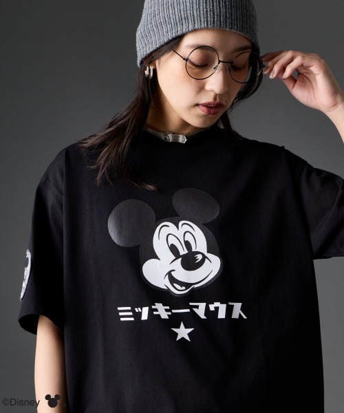 Disney（ディズニー）の「ディズニー ミッキーマウス/綿100％フェイスプリントＴシャツ ＜大きいサイズ有＞GEVS.（Tシャツ/カットソー・レディース・ピンク/ブラック/オフホワイト/ピンク系その他2/ブルー系その他2/ブラック系その他2/ホワイト系その他2・M/L/LL/3L/4L/5L）」の5枚目の写真