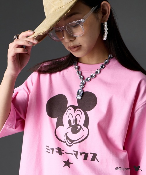 Disney（ディズニー）の「ディズニー ミッキーマウス/綿100％フェイスプリントＴシャツ ＜大きいサイズ有＞GEVS.（Tシャツ/カットソー・レディース・ピンク/ブラック/オフホワイト/ピンク系その他2/ブルー系その他2/ブラック系その他2/ホワイト系その他2・M/L/LL/3L/4L/5L）」の7枚目の写真