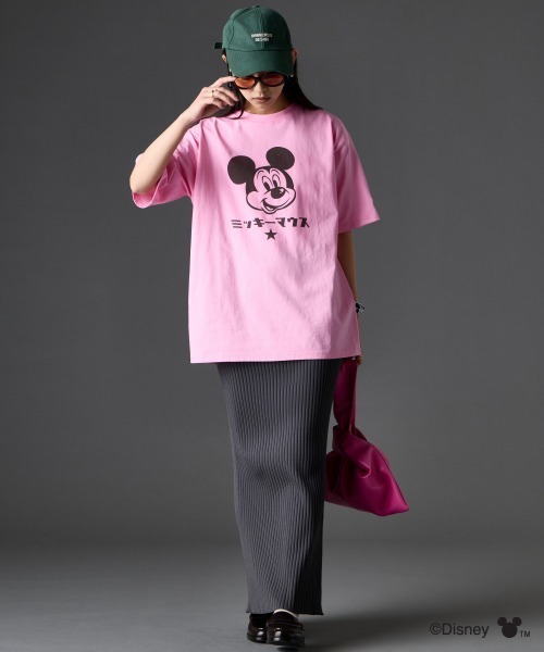 ディズニー ミッキーマウス/綿100％フェイスプリントTシャツ ＜大きい