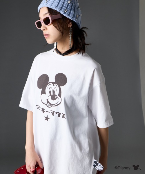 セール】ディズニー ミッキーマウス/綿100％フェイスプリントTシャツ