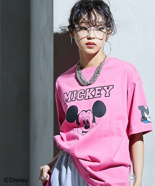 ミッキーマウス綿100%プリントTシャツ Disney tシャツ ディズニー ミッキーマウス/綿100％フェイス