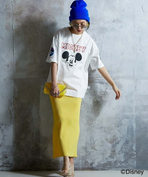 Disney（ディズニー）の「ディズニー ミッキーマウス/綿100％フェイスプリントＴシャツ ＜大きいサイズ有＞GEVS.（Tシャツ/カットソー・レディース・ピンク/ブラック/オフホワイト・M/L/LL/3L/4L/5L）」の18枚目の写真