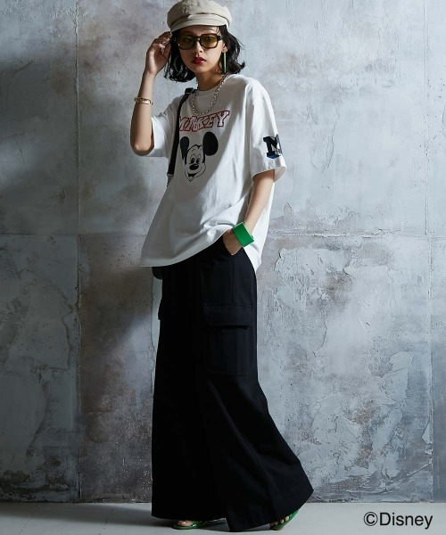 Disney（ディズニー）の「ディズニー ミッキーマウス/綿100％フェイスプリントＴシャツ ＜大きいサイズ有＞GEVS.（Tシャツ/カットソー・レディース・ピンク/ブラック/オフホワイト・M/L/LL/3L/4L/5L）」の19枚目の写真