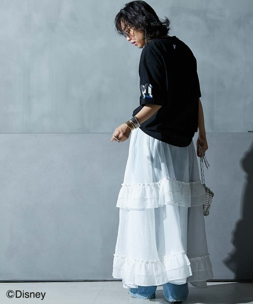 Disney（ディズニー）の「ディズニー ミッキーマウス/綿100％フェイスプリントＴシャツ ＜大きいサイズ有＞GEVS.（Tシャツ/カットソー・レディース・ピンク/ブラック/オフホワイト・M/L/LL/3L/4L/5L）」の21枚目の写真