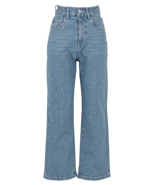 KOBE LETTUCE（コウベレタス）の「ラインストーンワイドデニムパンツ（デニムパンツ・レディース・ブルー・M/S/PM）」の10枚目の写真