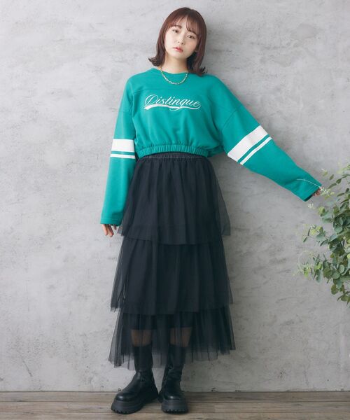 RETRO GIRL(レトロガール)の「スポーツカジュアルトレーナー(Tシャツ/カットソー・レディース・グリーン/ブラック/オフホワイト・FREE)」の15枚目の写真