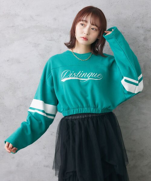 RETRO GIRL(レトロガール)の「スポーツカジュアルトレーナー(Tシャツ/カットソー・レディース・グリーン/ブラック/オフホワイト・FREE)」の19枚目の写真