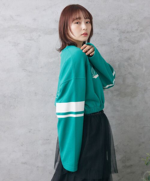 RETRO GIRL(レトロガール)の「スポーツカジュアルトレーナー(Tシャツ/カットソー・レディース・グリーン/ブラック/オフホワイト・FREE)」の21枚目の写真