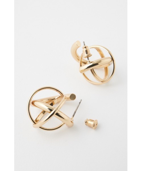 MOUSSY（マウジー）の「OVERLAPPING CIRCLES ピアス（ピアス（両耳用）・レディース・シルバー/ゴールド・FREE）」の5枚目の写真