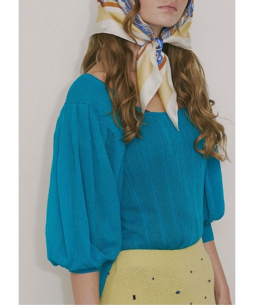 セール】パフスリーブシアーニット（Tシャツ/カットソー）｜J1U by LA