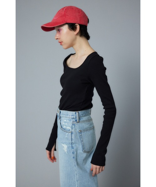 HeRIN.CYE（ヘリンドットサイ）の「Round neck tops　ラウンドネックトップス（Tシャツ/カットソー・レディース・ホワイト/ブラック/ベージュ・FREE）」の13枚目の写真