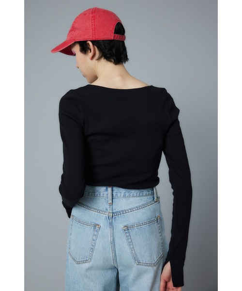 HeRIN.CYE（ヘリンドットサイ）の「Round neck tops　ラウンドネックトップス（Tシャツ/カットソー・レディース・ホワイト/ブラック/ベージュ・FREE）」の12枚目の写真