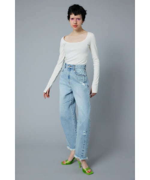 HeRIN.CYE（ヘリンドットサイ）の「Round neck tops　ラウンドネックトップス（Tシャツ/カットソー・レディース・ホワイト/ブラック/ベージュ・FREE）」の11枚目の写真