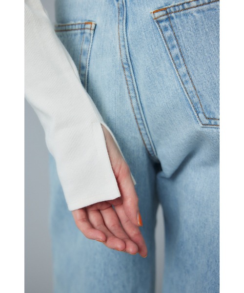 HeRIN.CYE（ヘリンドットサイ）の「Round neck tops　ラウンドネックトップス（Tシャツ/カットソー・レディース・ホワイト/ブラック/ベージュ・FREE）」の5枚目の写真