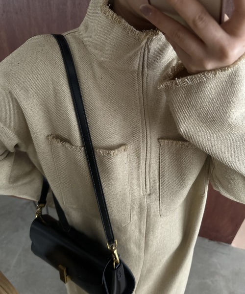 lawgy（ラウジー）の「mix fringe half zip op / ミックスフリンジハーフジップワンピ（ワンピース・レディース・ベージュ系その他/ホワイト系その他・FREE）」の17枚目の写真