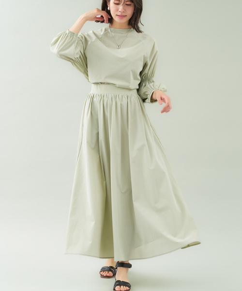 abahouse mavie（アバハウスマヴィ）の「ナイロンストレッチプルオーバー（シャツ/ブラウス・レディース・チャコールグレー/ホワイト/セージグリーン・フリー）」の8枚目の写真