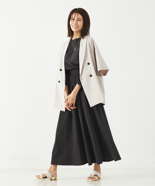 abahouse mavie（アバハウスマヴィ）の「ナイロンストレッチプルオーバー（シャツ/ブラウス・レディース・チャコールグレー/ホワイト/セージグリーン・フリー）」の14枚目の写真