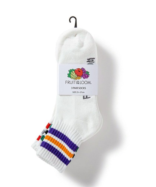 FRUIT OF THE LOOM(フルーツオブザルーム)の「FRUIT OF THE LOOM カラフルラインB クォーターソックス 3Pパック(ソックス/靴下・メンズ・その他1・L)」の4枚目の写真