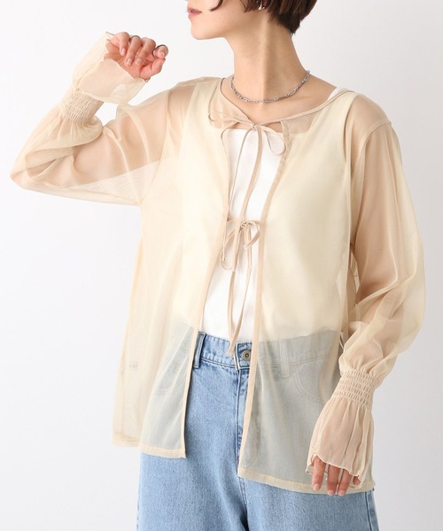 LEPSIM（レプシィム）の「2WAYチュールシャーリング　109015（シャツ/ブラウス・レディース・ブルー/ブラック/ベージュ系その他・FREE）」の3枚目の写真