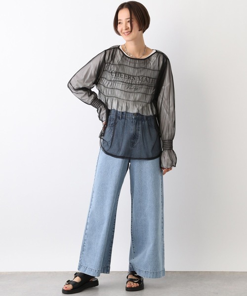 LEPSIM（レプシィム）の「2WAYチュールシャーリング　109015（シャツ/ブラウス・レディース・ブルー/ブラック/ベージュ系その他・FREE）」の4枚目の写真