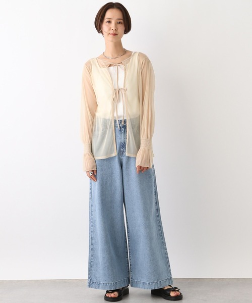 LEPSIM（レプシィム）の「2WAYチュールシャーリング　109015（シャツ/ブラウス・レディース・ブルー/ブラック/ベージュ系その他・FREE）」の9枚目の写真