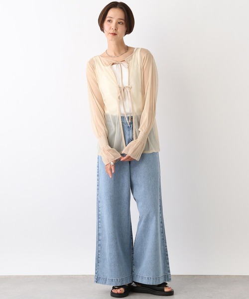 LEPSIM（レプシィム）の「2WAYチュールシャーリング　109015（シャツ/ブラウス・レディース・ブルー/ブラック/ベージュ系その他・FREE）」の10枚目の写真