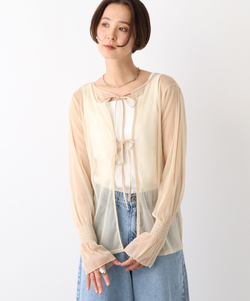 LEPSIM（レプシィム）の「2WAYチュールシャーリング　109015（シャツ/ブラウス・レディース・ブルー/ブラック/ベージュ系その他・FREE）」の13枚目の写真