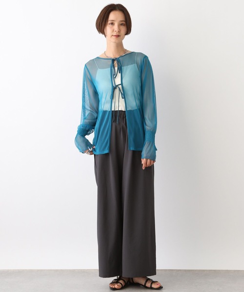 LEPSIM（レプシィム）の「2WAYチュールシャーリング　109015（シャツ/ブラウス・レディース・ブルー/ブラック/ベージュ系その他・FREE）」の14枚目の写真