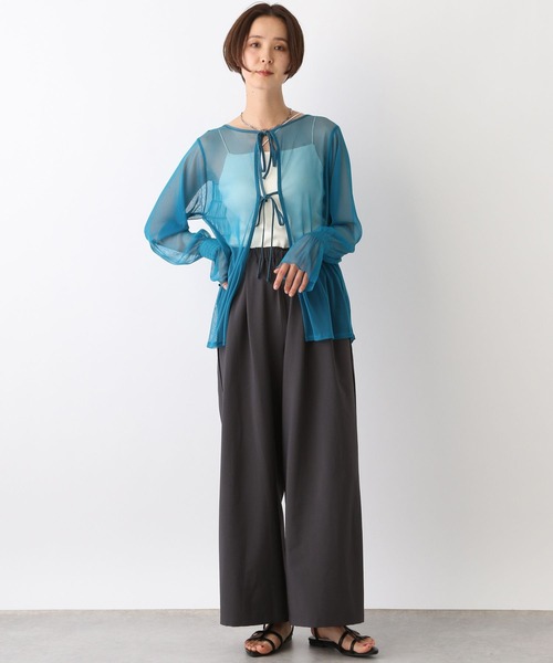 LEPSIM（レプシィム）の「2WAYチュールシャーリング　109015（シャツ/ブラウス・レディース・ブルー/ブラック/ベージュ系その他・FREE）」の15枚目の写真