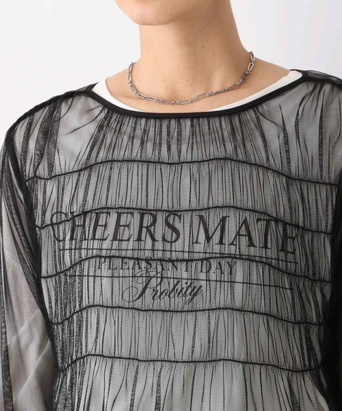 LEPSIM（レプシィム）の「2WAYチュールシャーリング　109015（シャツ/ブラウス・レディース・ブルー/ブラック/ベージュ系その他・FREE）」の22枚目の写真