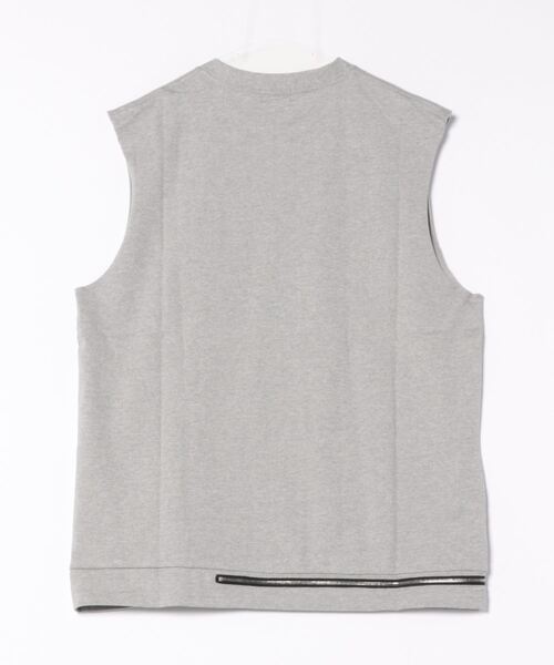 LIBERE(リベーレ)の「【LIBERE】ZIP SLEEVELESS TOP(タンクトップ・メンズ・グレー/ホワイト・L/M/S)」の4枚目の写真