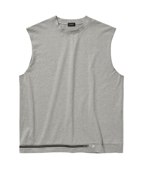 LIBERE(リベーレ)の「【LIBERE】ZIP SLEEVELESS TOP(タンクトップ・メンズ・グレー/ホワイト・L/M/S)」の1枚目の写真