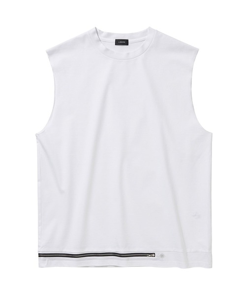 LIBERE(リベーレ)の「【LIBERE】ZIP SLEEVELESS TOP(タンクトップ・メンズ・グレー/ホワイト・L/M/S)」の2枚目の写真