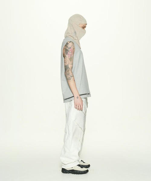 LIBERE(リベーレ)の「【LIBERE】ZIP SLEEVELESS TOP(タンクトップ・メンズ・グレー/ホワイト・L/M/S)」の15枚目の写真